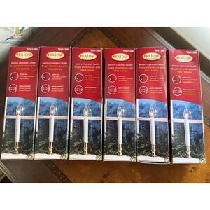 Lot Of 6 Holiday Living Battery Operated Candle Lamp New Opened Box